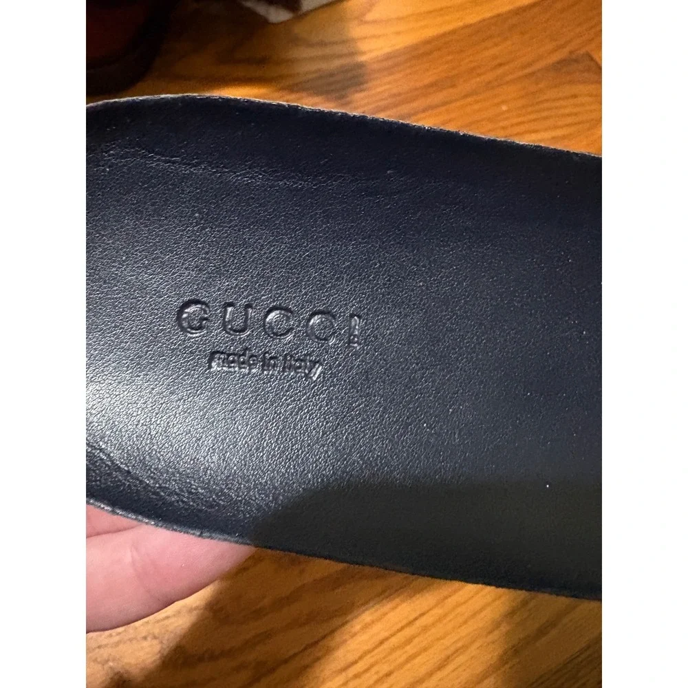 Gucci GG Monogram Clear Grey Blue Rubber Rain Boots Size 40 Made in Italy